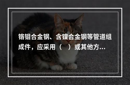 铬钼合金钢、含镍合金钢等管道组成件，应采用（　）或其他方法对