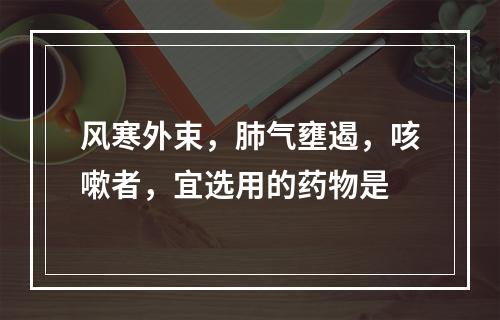 风寒外束，肺气壅遏，咳嗽者，宜选用的药物是