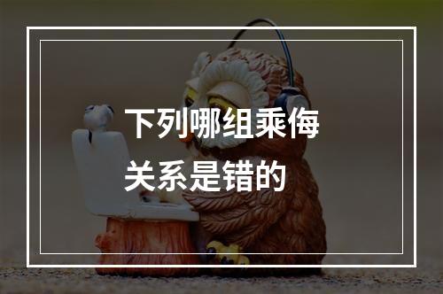 下列哪组乘侮关系是错的