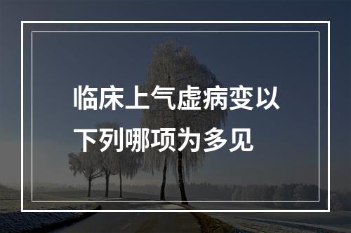 临床上气虚病变以下列哪项为多见