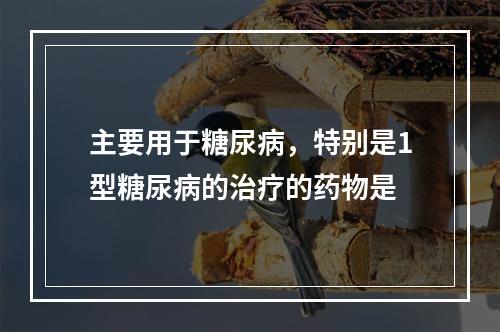 主要用于糖尿病，特别是1型糖尿病的治疗的药物是