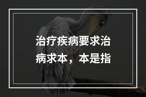 治疗疾病要求治病求本，本是指