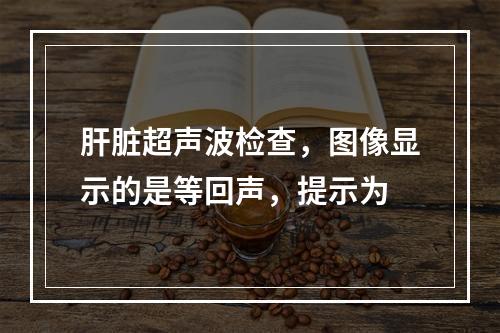 肝脏超声波检查，图像显示的是等回声，提示为