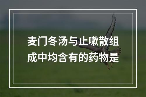 麦门冬汤与止嗽散组成中均含有的药物是