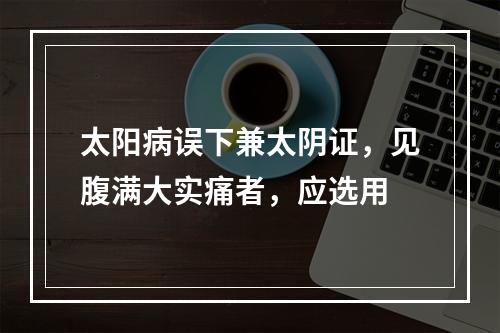 太阳病误下兼太阴证，见腹满大实痛者，应选用