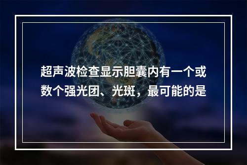 超声波检查显示胆囊内有一个或数个强光团、光斑，最可能的是