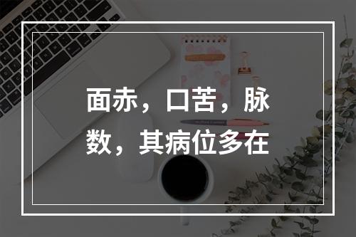 面赤，口苦，脉数，其病位多在