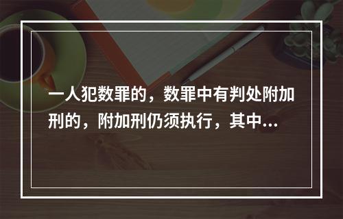 一人犯数罪的，数罪中有判处附加刑的，附加刑仍须执行，其中附加