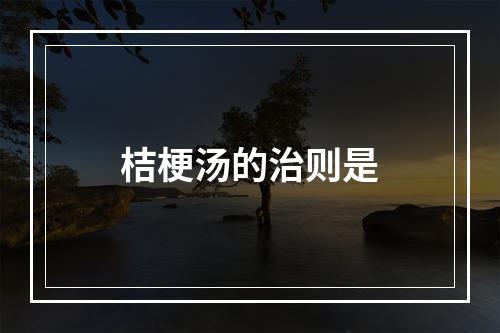 桔梗汤的治则是