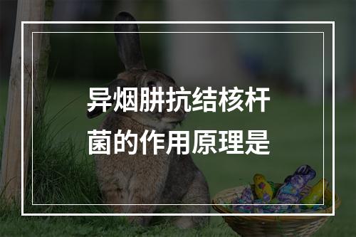 异烟肼抗结核杆菌的作用原理是