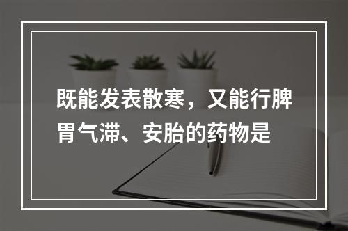 既能发表散寒，又能行脾胃气滞、安胎的药物是