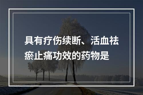 具有疗伤续断、活血祛瘀止痛功效的药物是