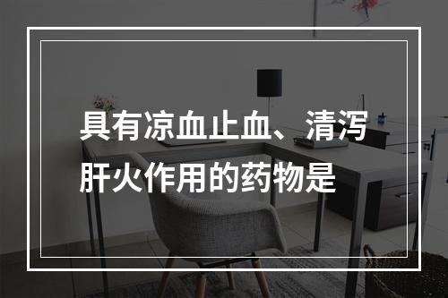 具有凉血止血、清泻肝火作用的药物是