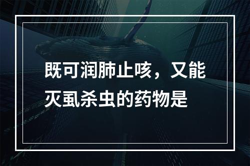 既可润肺止咳，又能灭虱杀虫的药物是