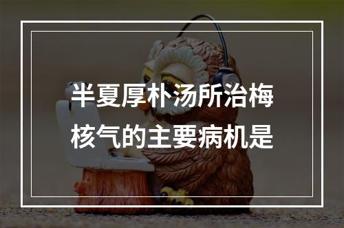 半夏厚朴汤所治梅核气的主要病机是