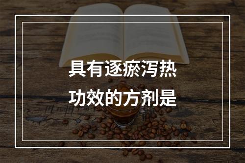 具有逐瘀泻热功效的方剂是