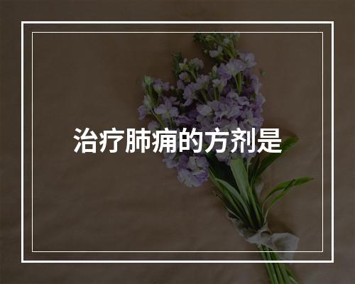 治疗肺痈的方剂是