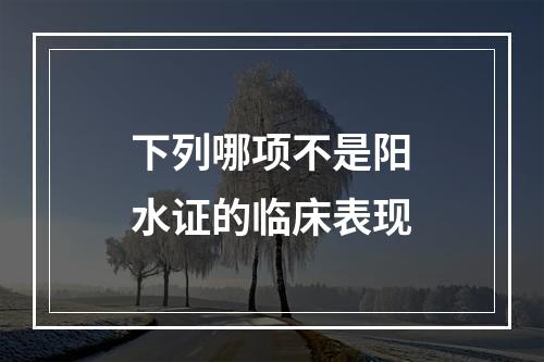 下列哪项不是阳水证的临床表现