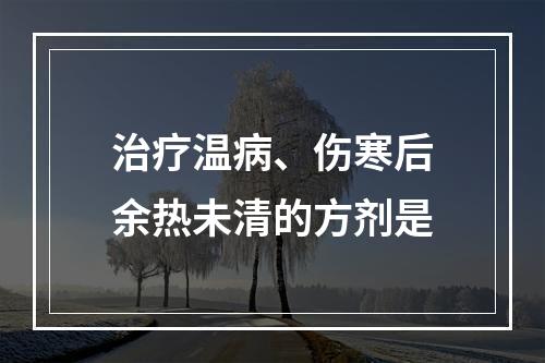 治疗温病、伤寒后余热未清的方剂是