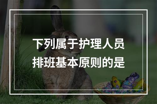 下列属于护理人员排班基本原则的是