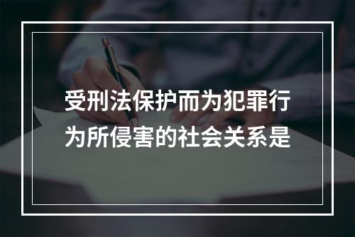 受刑法保护而为犯罪行为所侵害的社会关系是