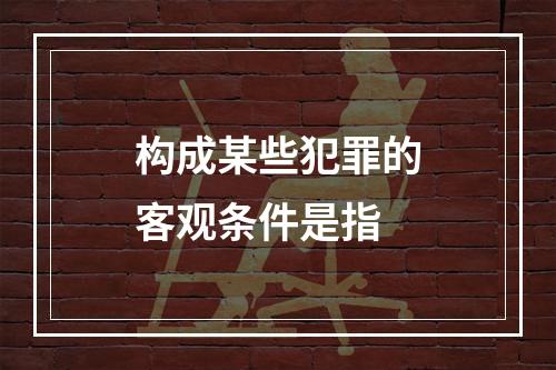 构成某些犯罪的客观条件是指