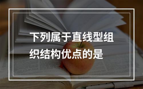 下列属于直线型组织结构优点的是