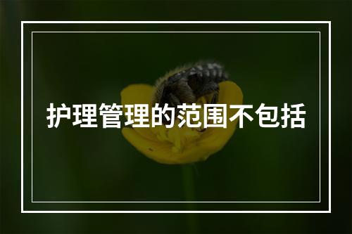 护理管理的范围不包括