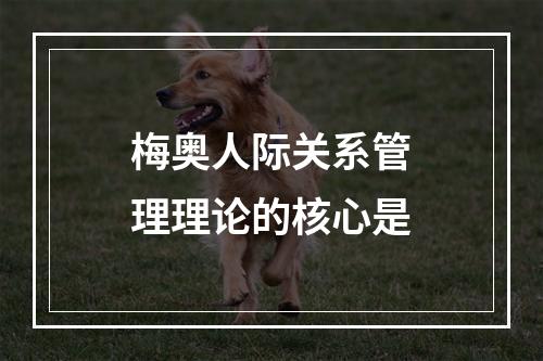 梅奥人际关系管理理论的核心是