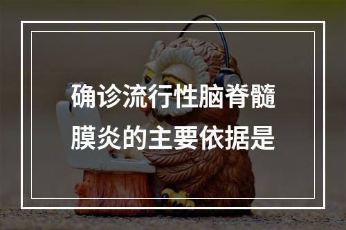 确诊流行性脑脊髓膜炎的主要依据是