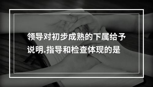 领导对初步成熟的下属给予说明.指导和检查体现的是