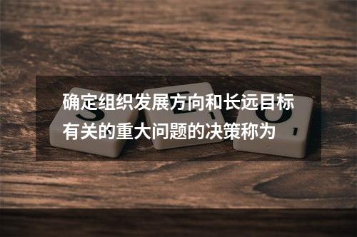 确定组织发展方向和长远目标有关的重大问题的决策称为