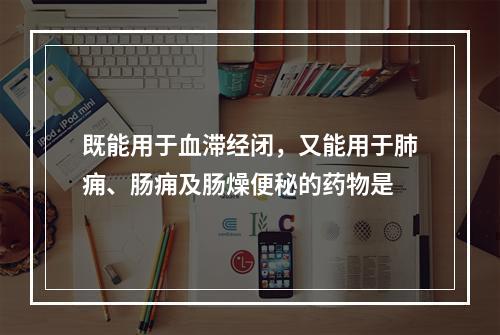 既能用于血滞经闭，又能用于肺痈、肠痈及肠燥便秘的药物是