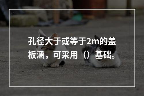 孔径大于或等于2m的盖板涵，可采用（）基础。