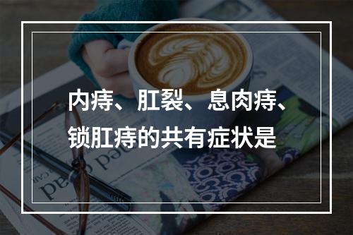 内痔、肛裂、息肉痔、锁肛痔的共有症状是