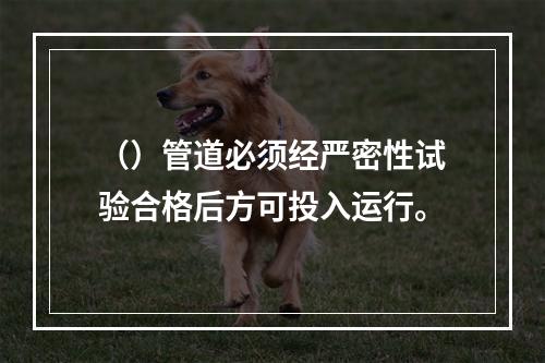 （）管道必须经严密性试验合格后方可投入运行。