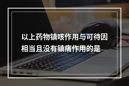 以上药物镇咳作用与可待因相当且没有镇痛作用的是