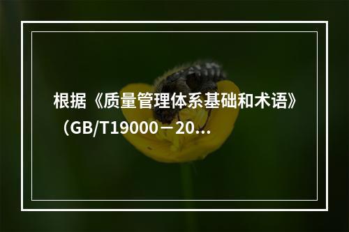 根据《质量管理体系基础和术语》（GB/T19000－2016