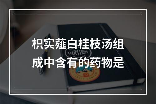 枳实薤白桂枝汤组成中含有的药物是