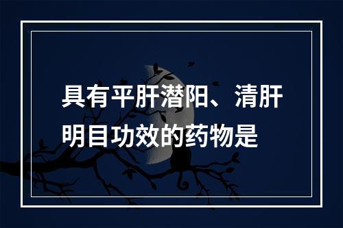 具有平肝潜阳、清肝明目功效的药物是