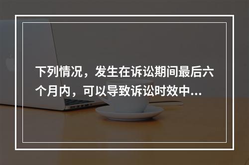 下列情况，发生在诉讼期间最后六个月内，可以导致诉讼时效中止的