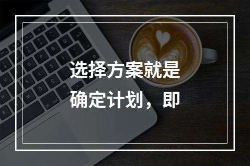 选择方案就是确定计划，即