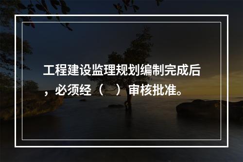 工程建设监理规划编制完成后，必须经（　）审核批准。