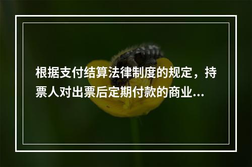 根据支付结算法律制度的规定，持票人对出票后定期付款的商业汇票