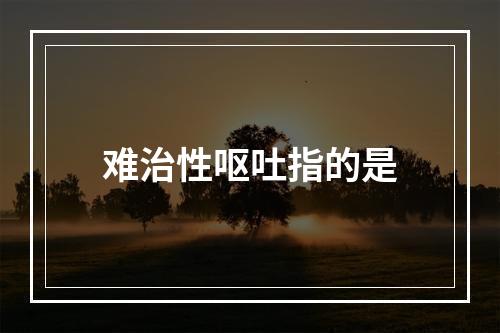 难治性呕吐指的是