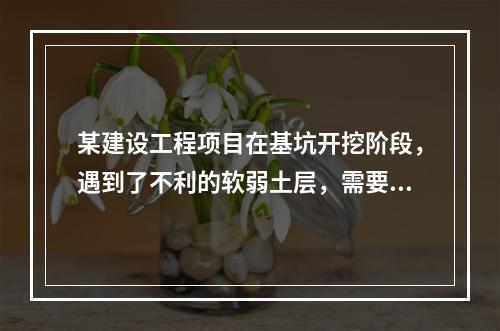 某建设工程项目在基坑开挖阶段，遇到了不利的软弱土层，需要进行