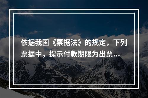 依据我国《票据法》的规定，下列票据中，提示付款期限为出票日起