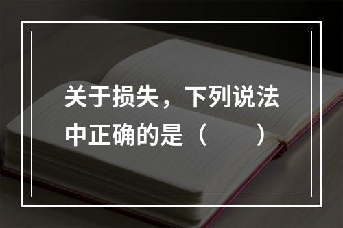 关于损失，下列说法中正确的是（  ）