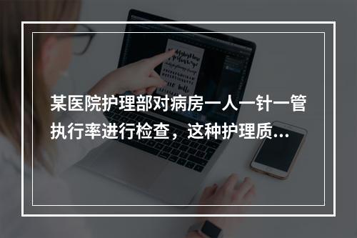 某医院护理部对病房一人一针一管执行率进行检查，这种护理质量控