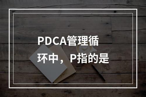 PDCA管理循环中，P指的是